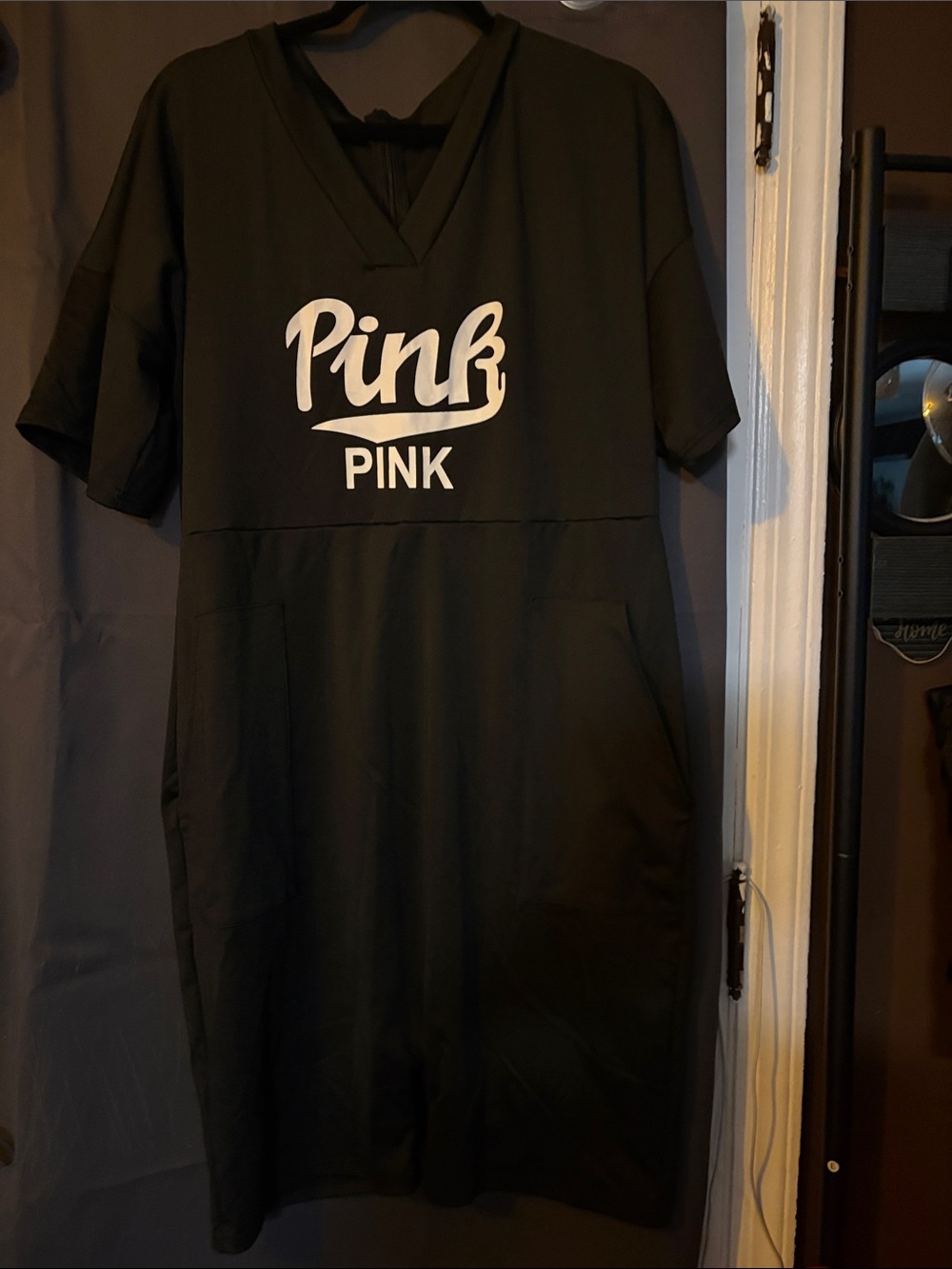 Pink black shorts jumpsuit